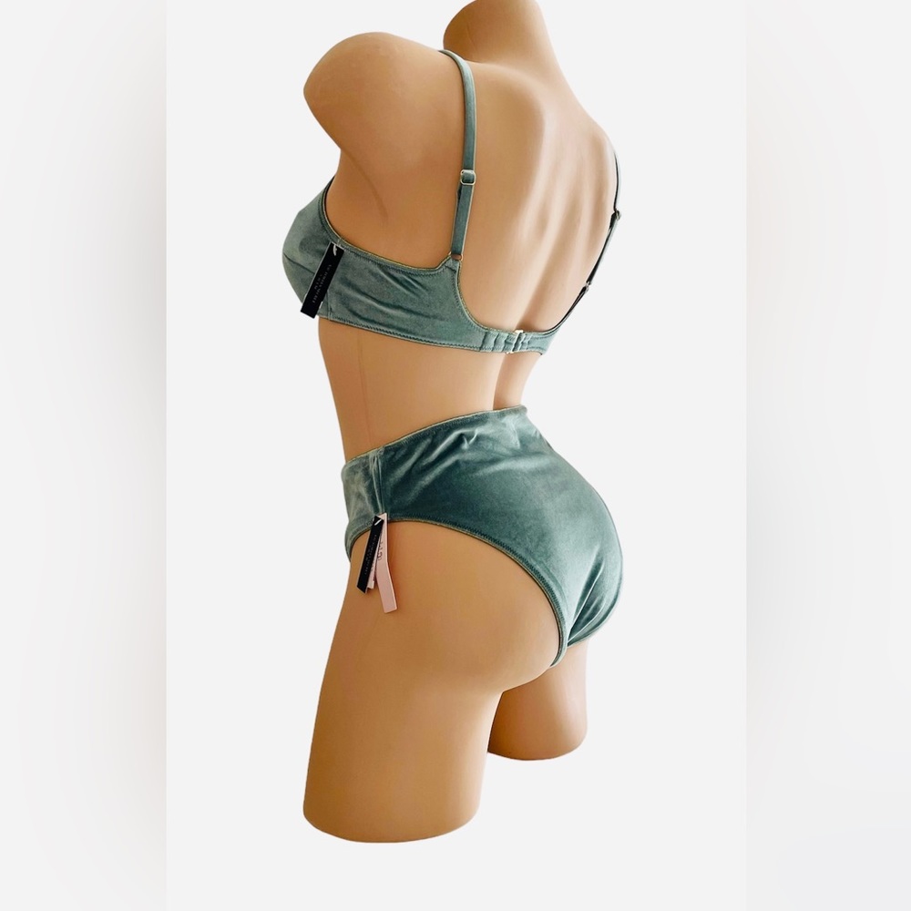 Victoria’s Secret Swim Scoop top Velvet & High Waist bottom Set Medium - Picture 7 of 10